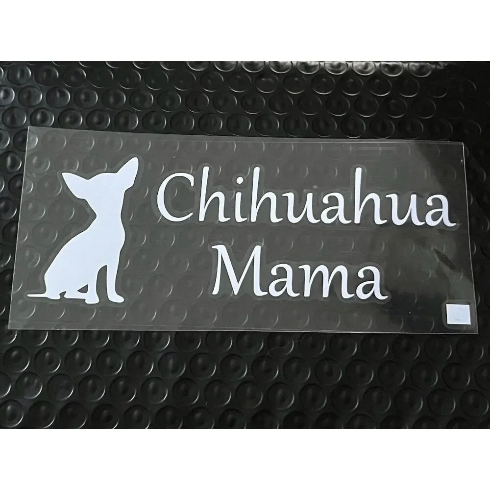 Chihuahua Mama White Car Sticker - Perfect for Laptops & Vehicles!